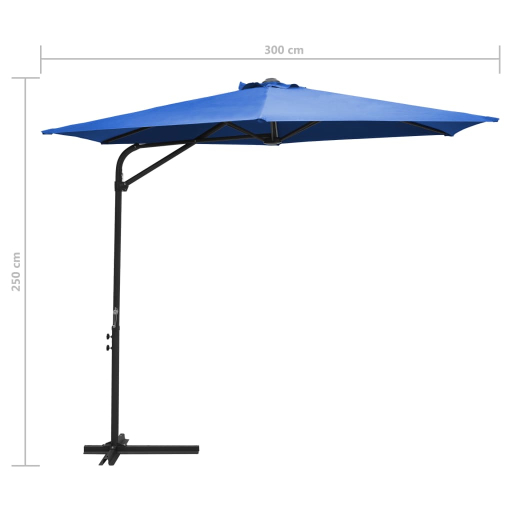 Sonnenschirm mit Stahl-Mast 300 cm Azurblau