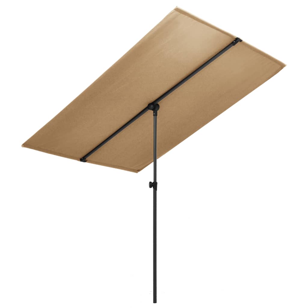 Sonnenschirm mit Aluminium-Mast 180x110 cm Taupe