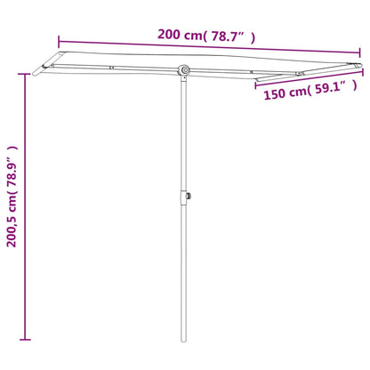 Sonnenschirm mit Aluminium-Mast 2x1,5 m Terrakotta