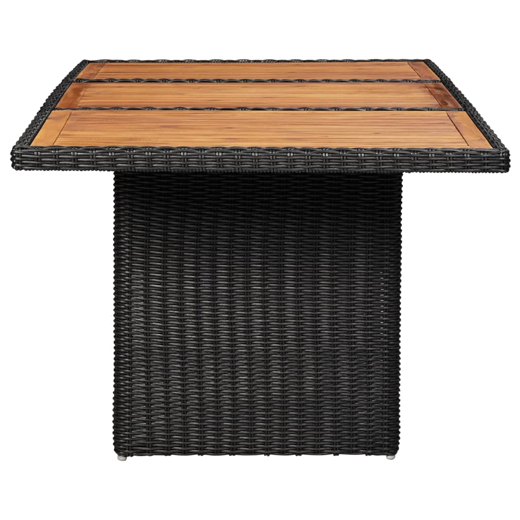 Garten-Esstisch Schwarz 200x100x74 cm Poly Rattan