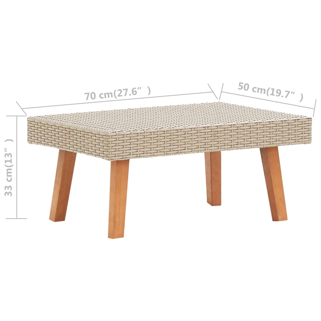 Garten-Couchtisch Poly Rattan Beige