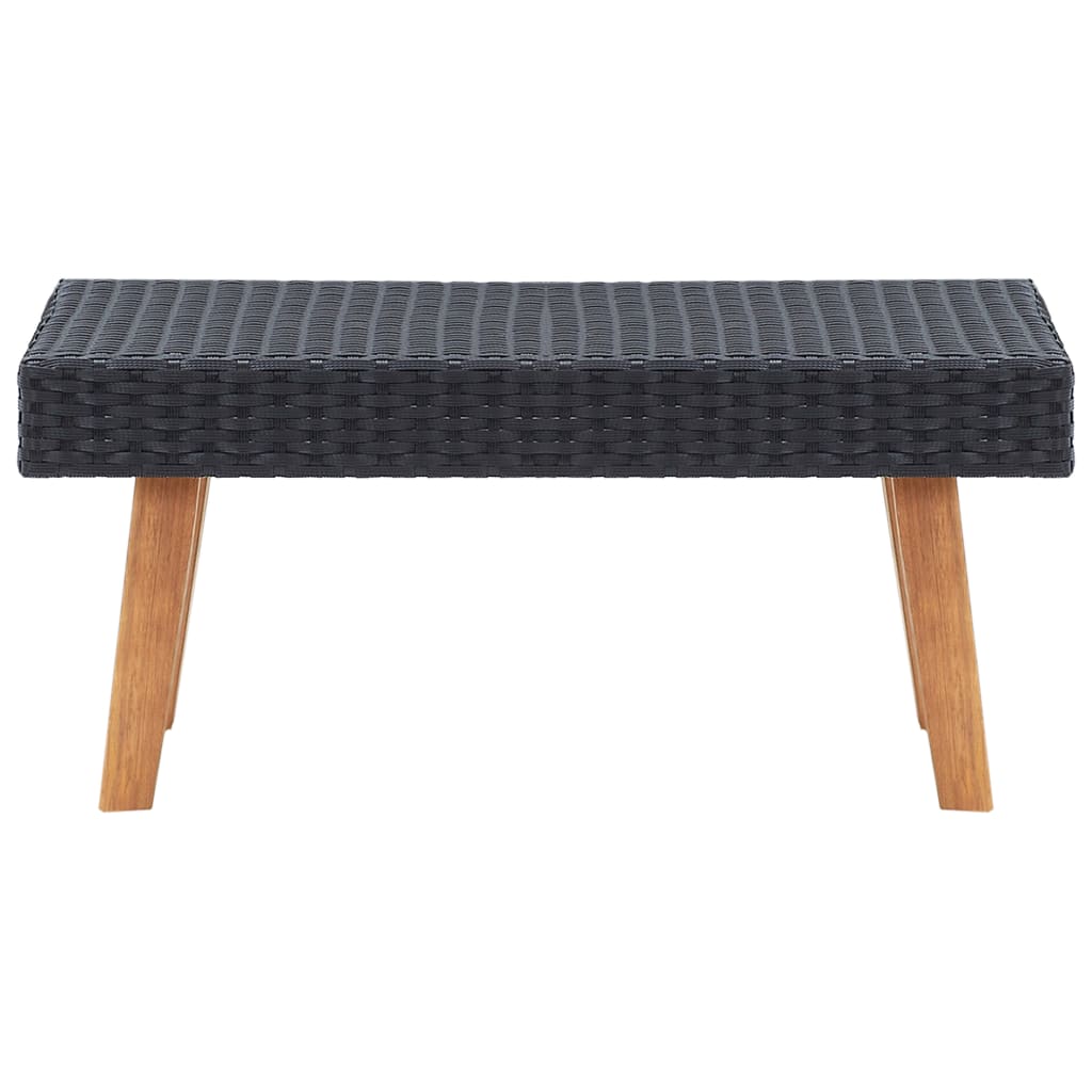 Garten-Couchtisch Poly Rattan Schwarz