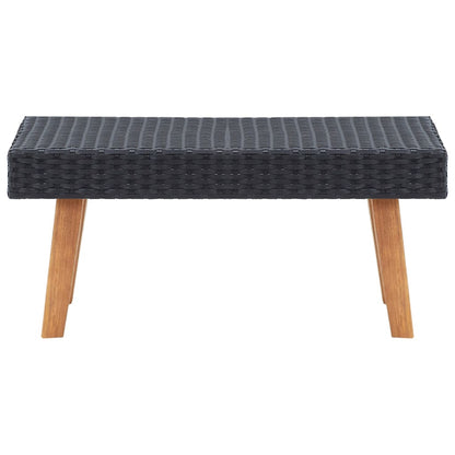 Garten-Couchtisch Poly Rattan Schwarz