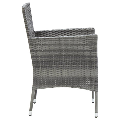 Garten-Essstühle 4 Stk. Poly Rattan Grau