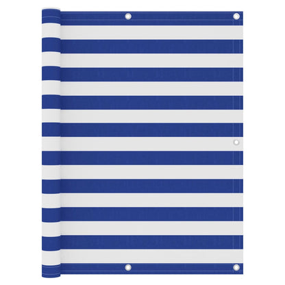 Balkon-Sichtschutz Weiß und Blau 120x500 cm Oxford-Gewebe