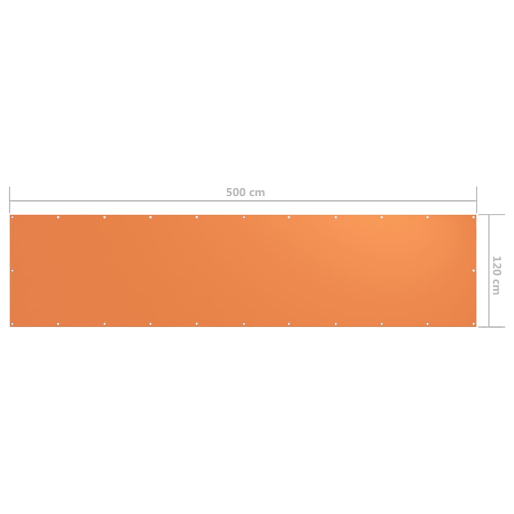 Balkon-Sichtschutz Orange 120x500 cm Oxford-Gewebe