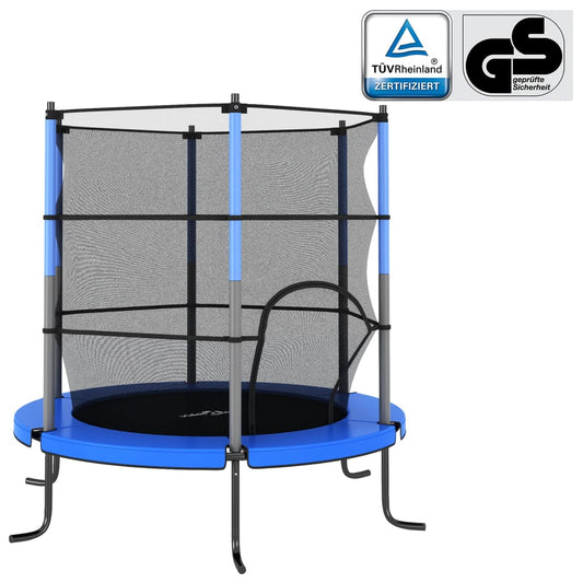 Trampolin mit Sicherheitsnetz Rund 140x160 cm Blau