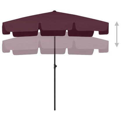 Strandschirm Bordeauxrot 200x125 cm