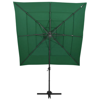 Sonnenschirm mit Aluminium-Mast 4-lagig Grün 250x250 cm