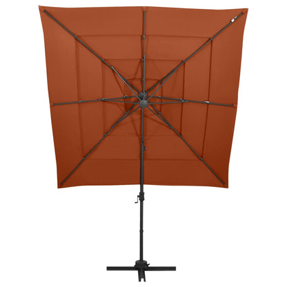 Sonnenschirm mit Aluminium-Mast 4-lagig Terrakotta 250x250 cm