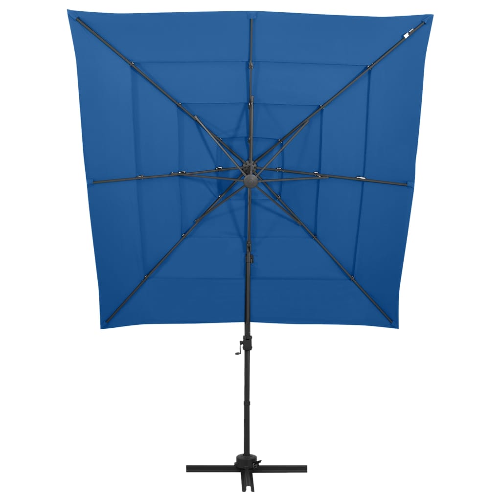 Sonnenschirm mit Aluminium-Mast 4-lagig Azurblau 250x250 cm