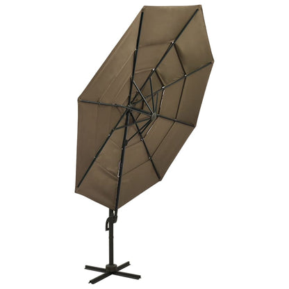 Sonnenschirm mit Aluminium-Mast 4-lagig Taupe 3x3 m