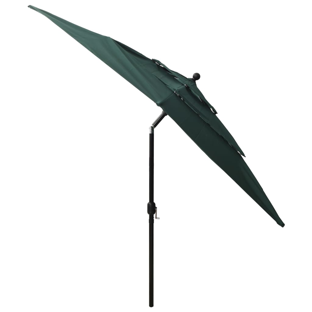 Sonnenschirm mit Aluminium-Mast 3-lagig Grün 2,5x2,5 m