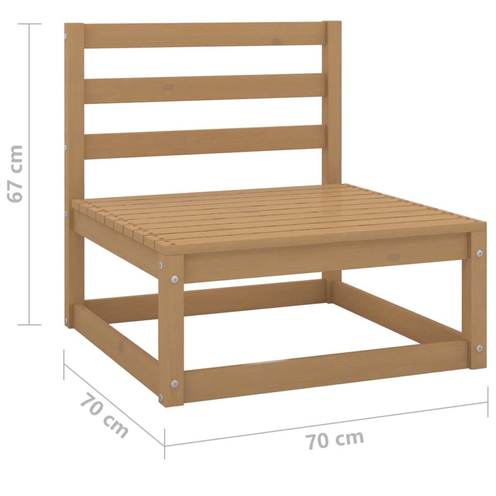 4-tlg. Garten-Lounge-Set mit Kissen Kiefer Massivholz