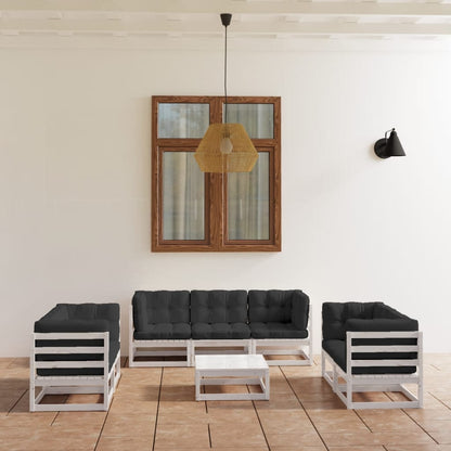 8-tlg. Garten-Lounge-Set mit Kissen Kiefer Massivholz