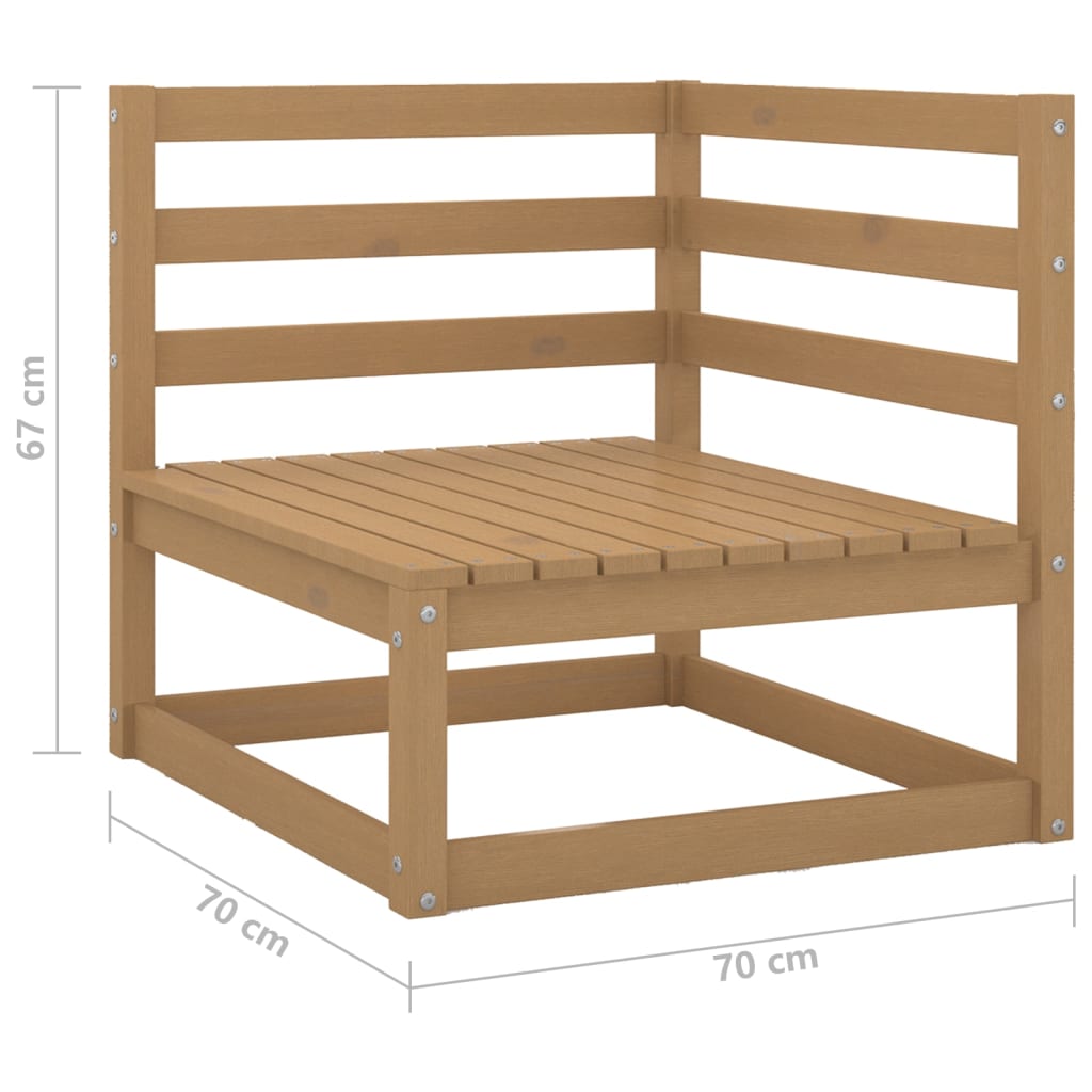 8-tlg Garten-Lounge-Set mit Kissen Honigbraun Massivholz Kiefer