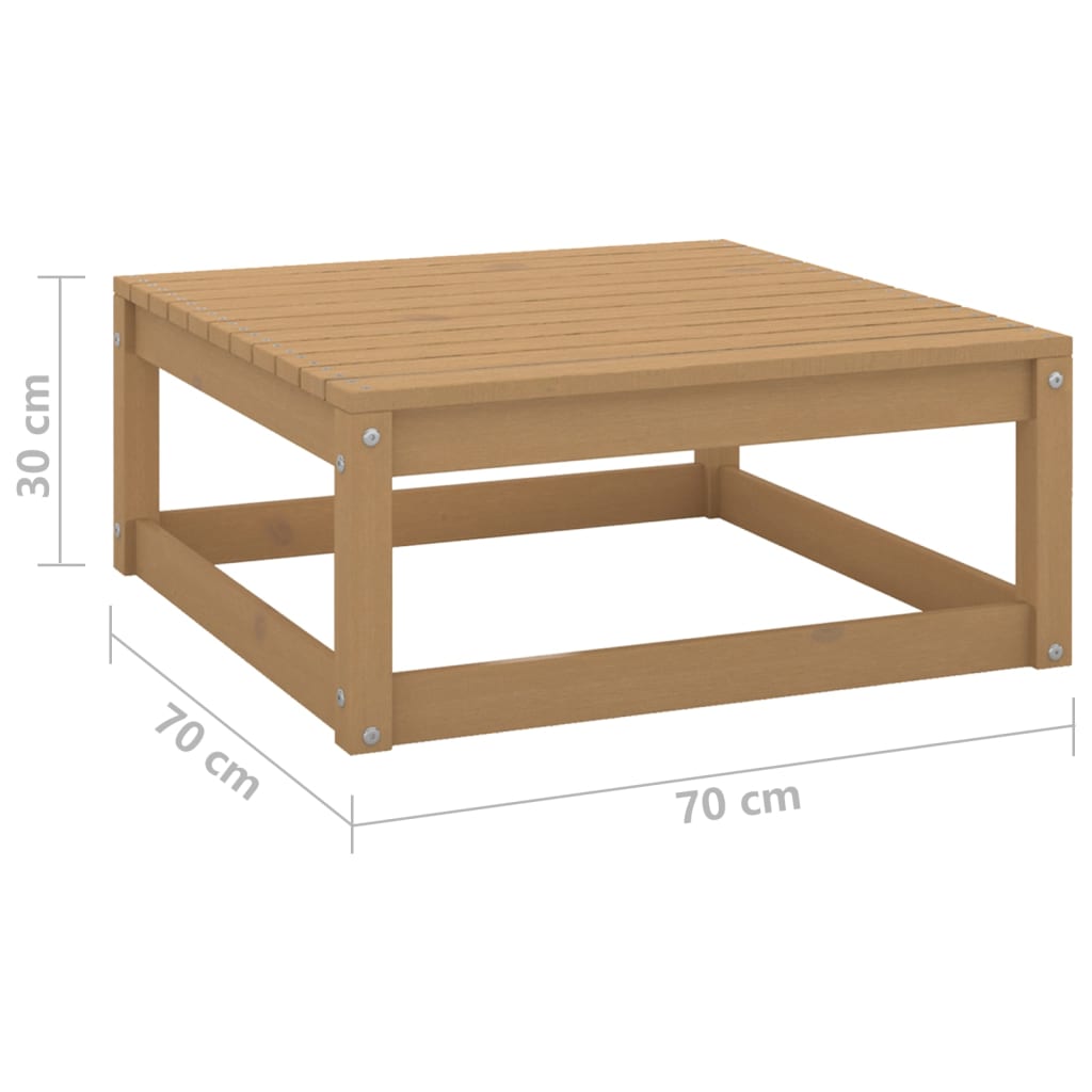 10-tlg. Garten-Lounge-Set mit Kissen Honigbraun Massivholz