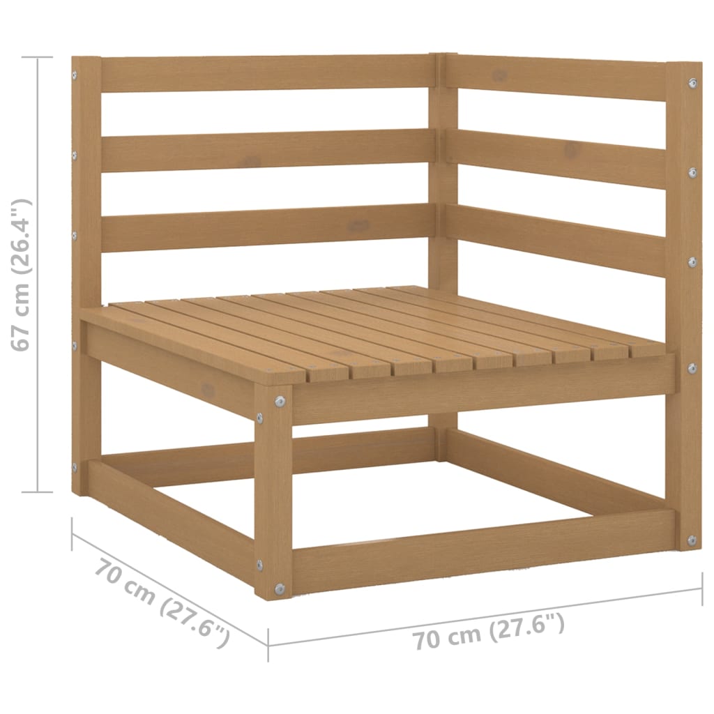 7-tlg Garten-Lounge-Set mit Kissen Honigbraun Massivholz Kiefer