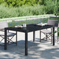 Gartentisch 150x90x75 cm Gehärtetes Glas Poly Rattan Schwarz