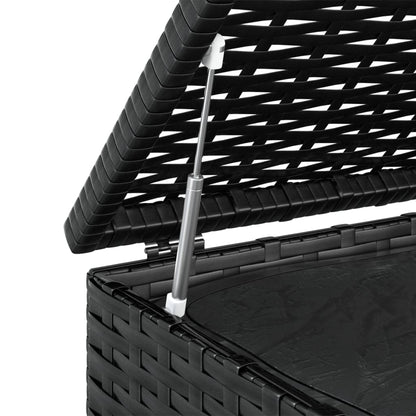 Garten-Kissenbox PE Rattan 100x97,5x104 cm Schwarz