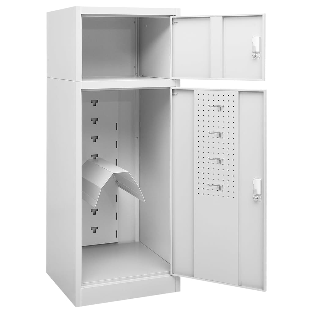 Sattelschrank Hellgrau 53x53x140 cm Stahl