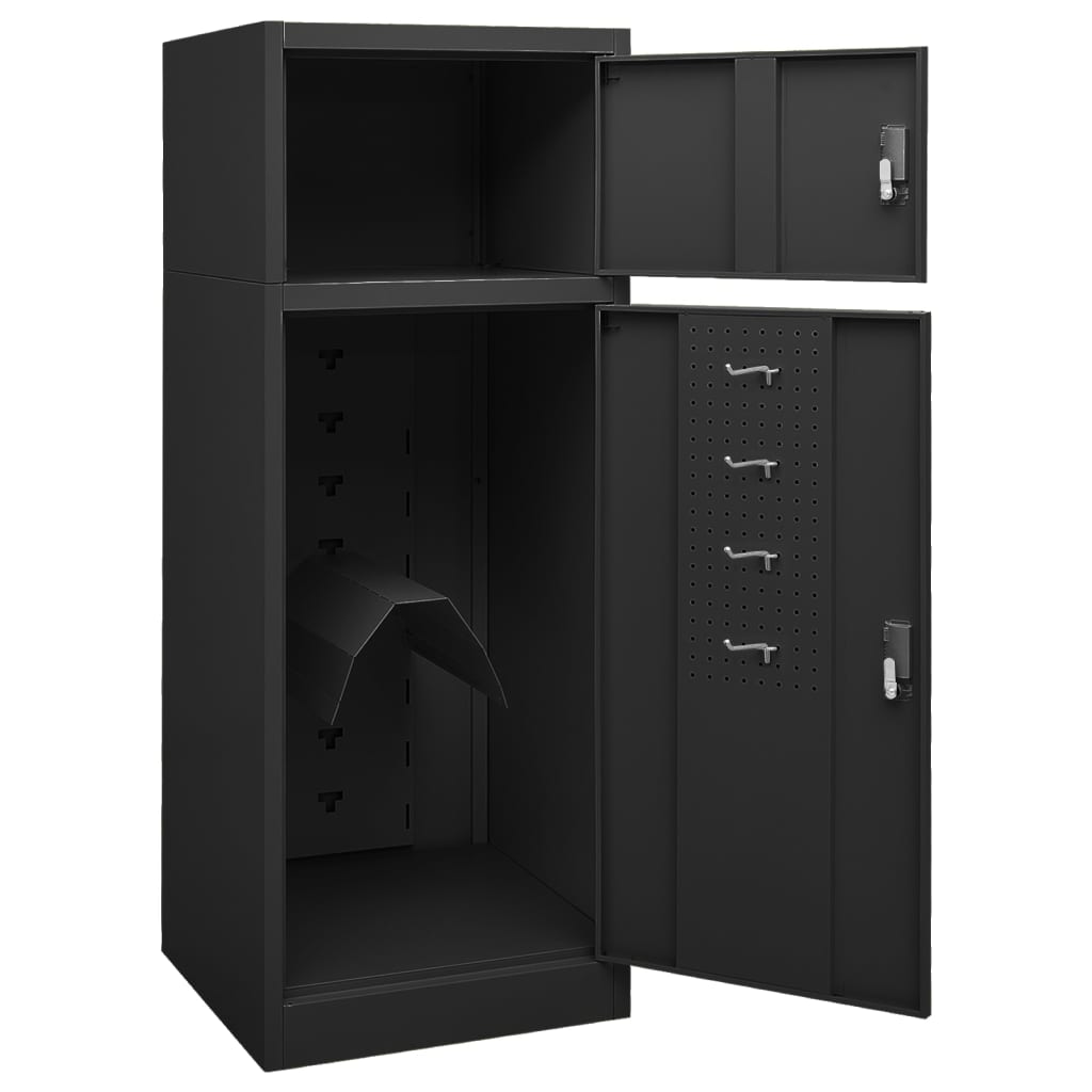 Sattelschrank Anthrazit 53x53x140 cm Stahl