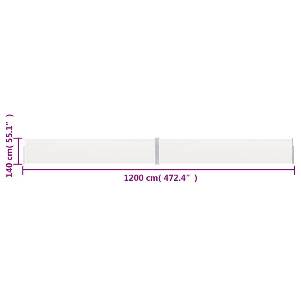 Seitenmarkise Ausziehbar Creme 140x1200 cm