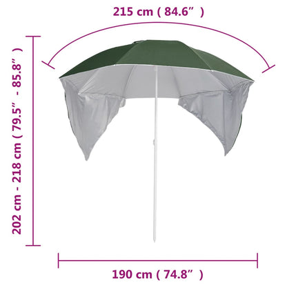 Strandschirm mit Seitenteilen Grün 215 cm