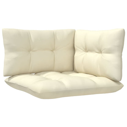 2-Sitzer-Gartensofa mit Creme Kissen Massivholz Kiefer