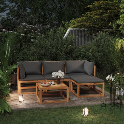 5-tlg. Garten-Lounge-Set mit Kissen Massivholz Akazie