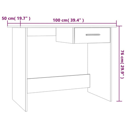 Schreibtisch Braun Eichen-Optik 100x50x76 cm Holzwerkstoff