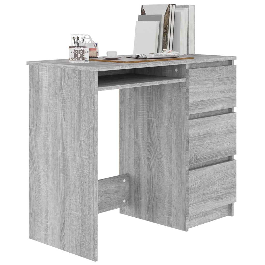 Schreibtisch Grau Sonoma 90x45x76 cm Holzwerkstoff