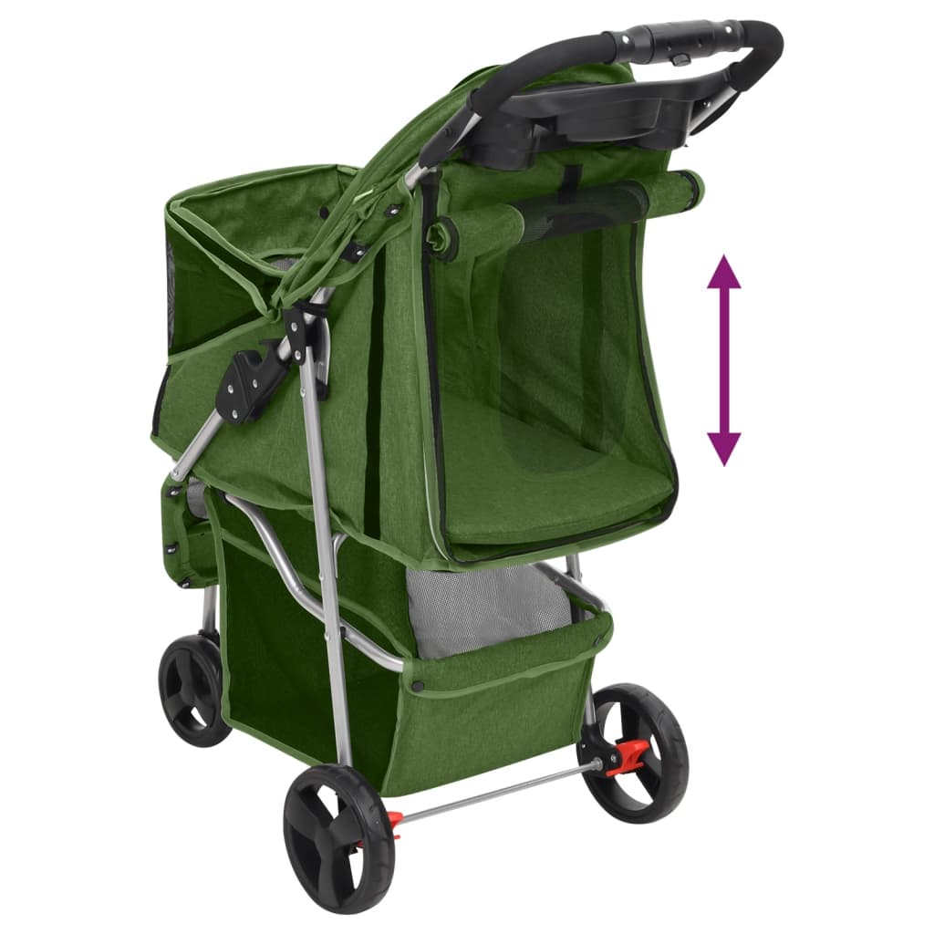 Hundewagen Faltbar Grün 80x46x98 cm Oxford-Gewebe