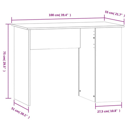 Schreibtisch Schwarz 100x55x75 cm Holzwerkstoff