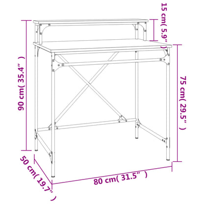 Schreibtisch Braun Eichen-Optik 80x50x90 cm Holzwerkstoff Eisen