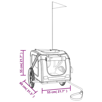 Fahrradanhänger Hunde Schwarz und Grau Oxford-Gewebe und Eisen