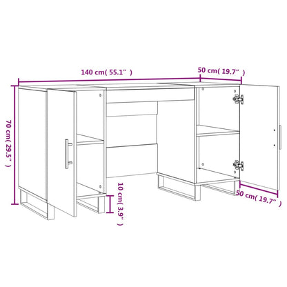 Schreibtisch Hochglanz-Weiß 140x50x75 cm Holzwerkstoff