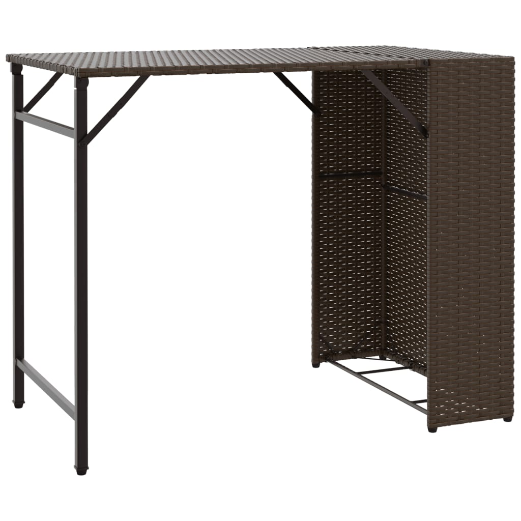 5-tlg. Garten-Essgruppe Klappbar Braun Poly Rattan