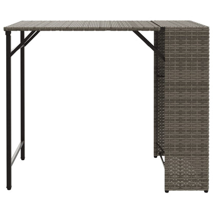 5-tlg. Garten-Essgruppe Klappbar Grau Poly Rattan