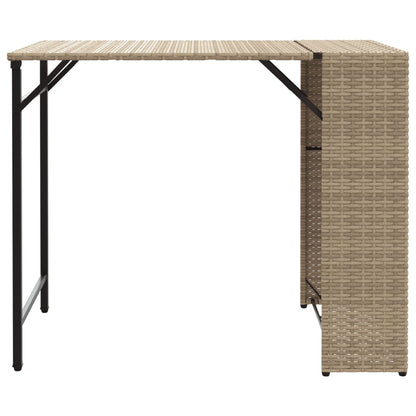 5-tlg. Garten-Essgruppe Klappbar Beige Poly Rattan