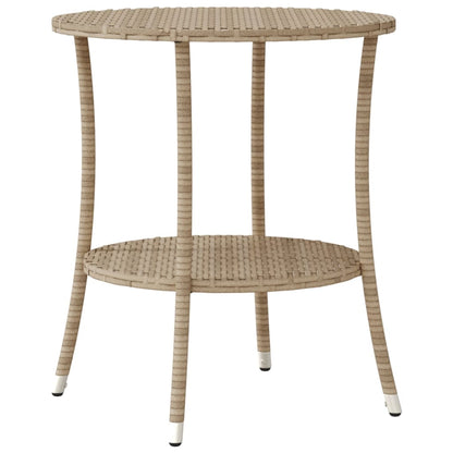 3-tlg. Bistro-Set mit Kissen Beige Poly Rattan