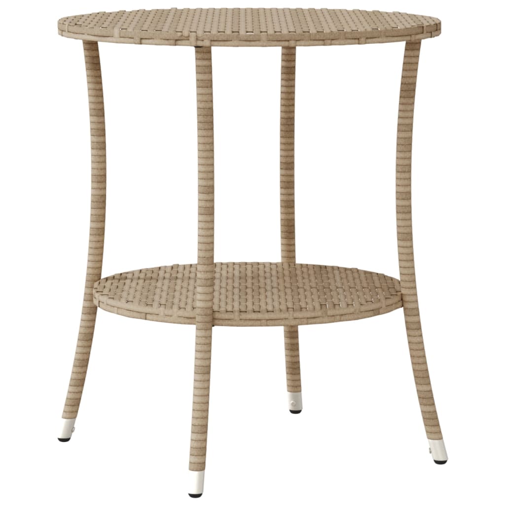 3-tlg. Bistro-Set mit Kissen Beige Poly Rattan