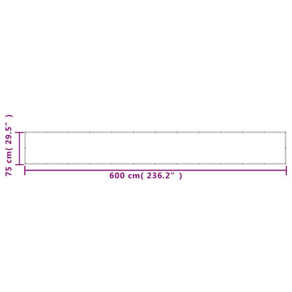 Balkonsichtschutz Sandfarben 75x600 cm 100 % Polyester-Oxford