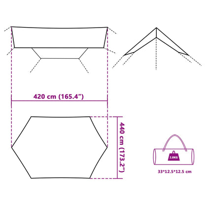 Tarp Grün 420x440 cm Wasserdicht