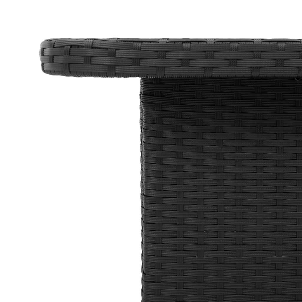 Gartentisch Schwarz 110x110x71 cm Poly Rattan und Akazienholz