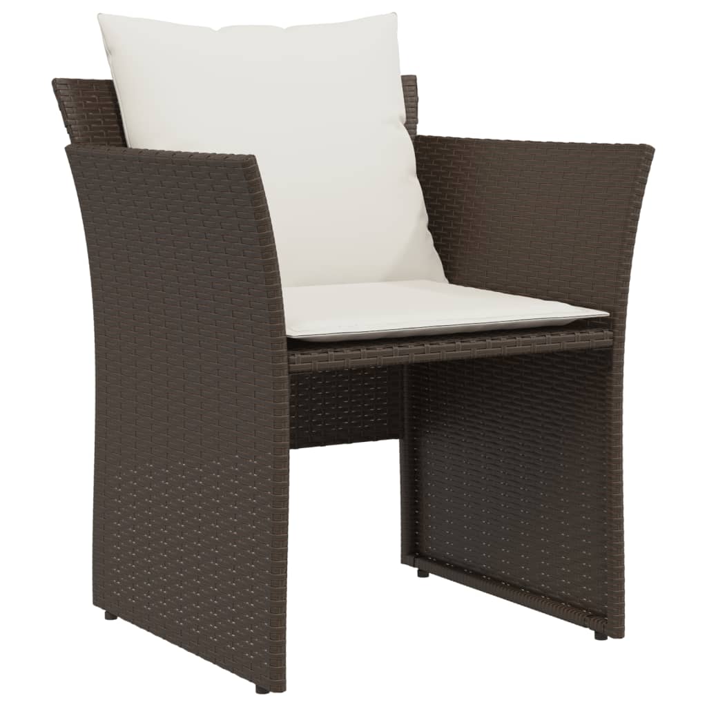 Gartenstuhl mit Fußhocker Braun Poly Rattan