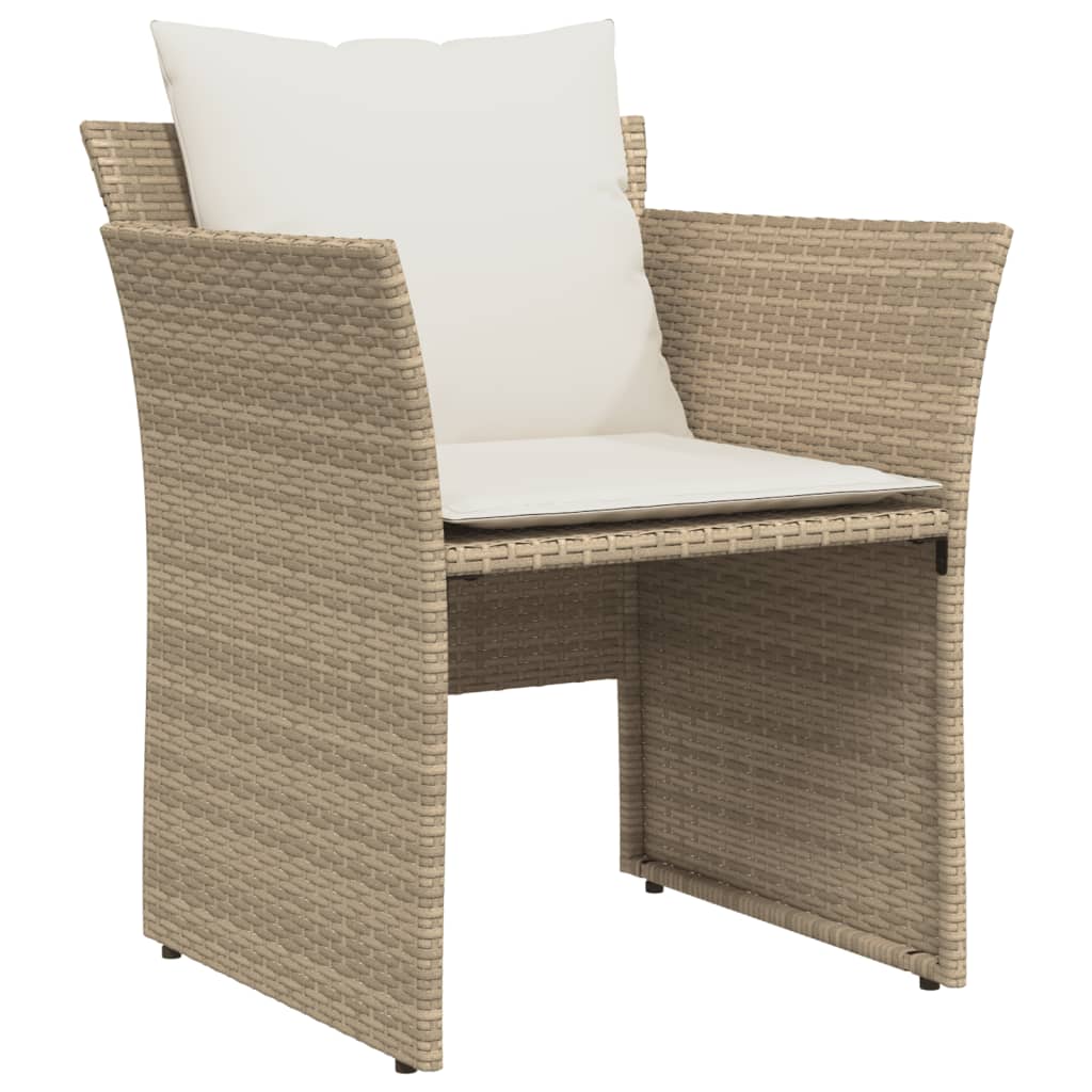 Gartenstuhl mit Fußhocker Beige Poly Rattan