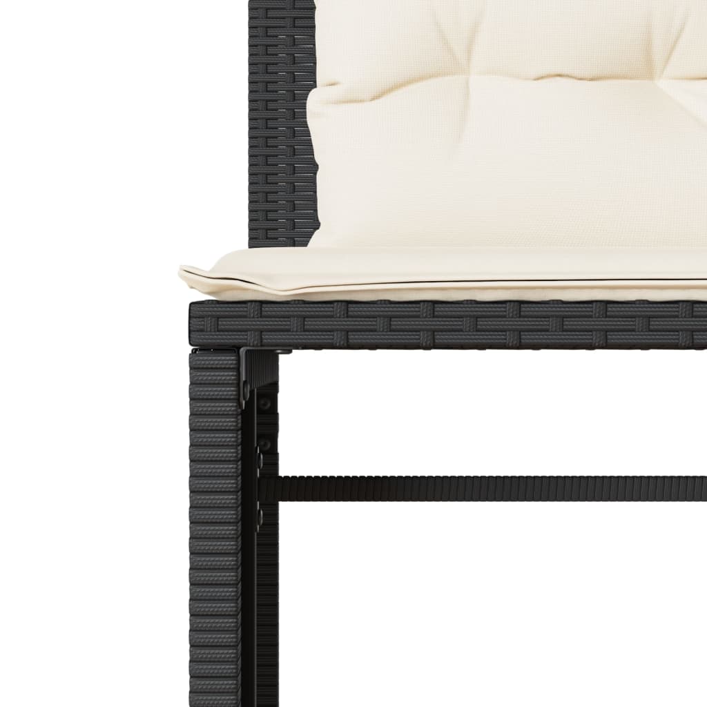 4-tlg. Garten-Sofagarnitur mit Kissen Schwarz Poly Rattan