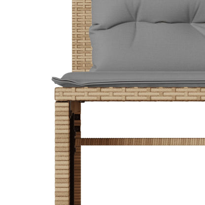 4-tlg. Garten-Sofagarnitur mit Kissen Beige Poly Rattan