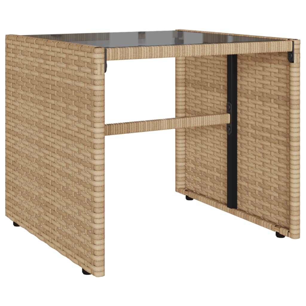 4-tlg. Garten-Sofagarnitur mit Kissen Beige Poly Rattan